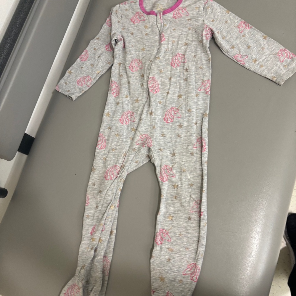 Egg onsie with footies unicorn and stars 24 months